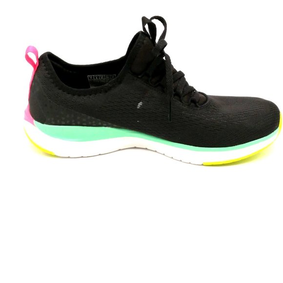 Skechers Womens Sneakers Black Lace Up Memory Foam Round Toe Wedge Heel  7 - Picture 2 of 9